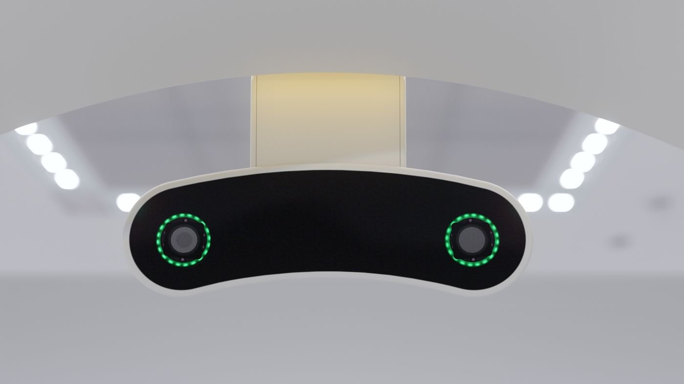 Brainlab Loop-X mobile imaging robot beside an operating table