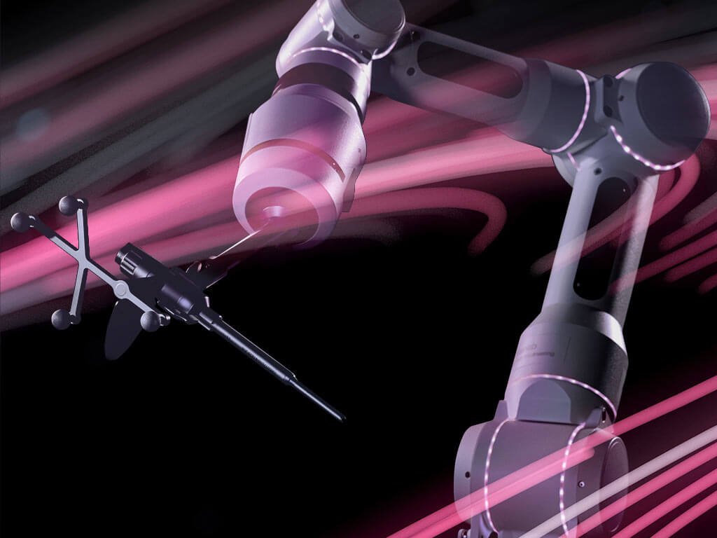 Brainlab Cirq robotic arm in spine surgery